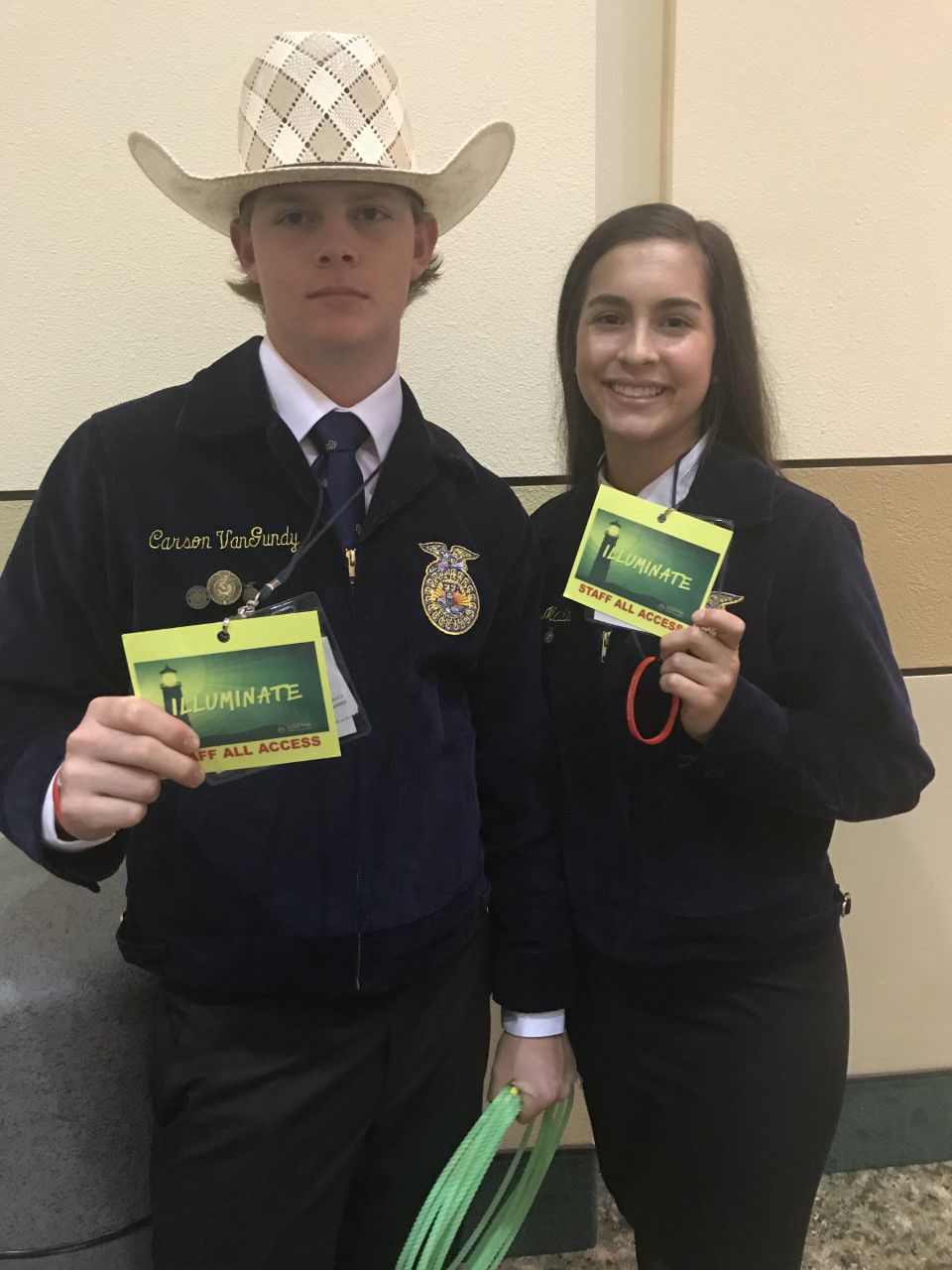 Victoria East FFA members serve as members of the Courtesy Corps at FFA convention